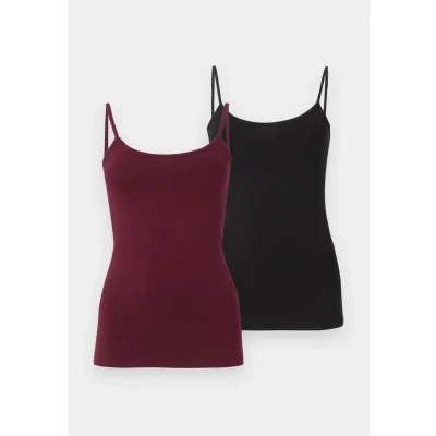 Afbeelding van ONLY Onllove Singlet 2 PACK Top, Dames, Maat: Large, Black/windsor wine