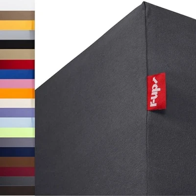 Afbeelding van r up Hoeslakens 180 x 200 220 tot 35 cm hoogte, vele kleuren, 100% katoen, 130 g/m², Oeko Tex, stressvrij, ook voor boxspringbedden (antracietgrijs)