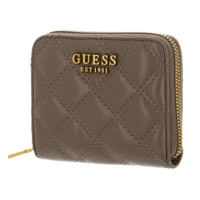 Afbeelding van GUESS Giully SLG Small Zip Around Wallet Dark Taupe, Taupe