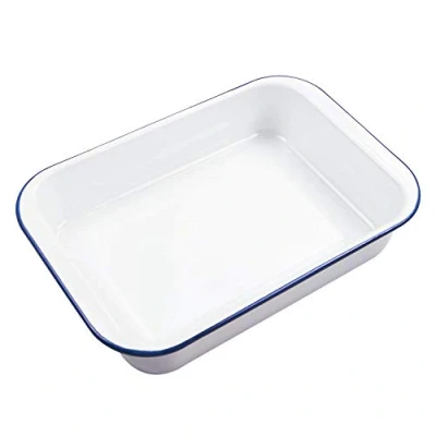 Afbeelding van webake Traditionele ovenschaal, grote emaille bakvorm, 37 x 24 7 cm