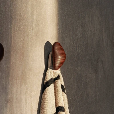 Afbeelding van ferm LIVING Hook Cairn, donkerbruin, hout, set van 2