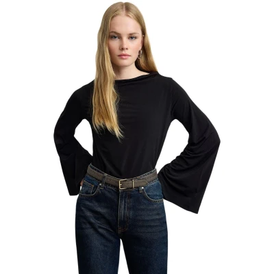 Afbeelding van Trendyol Zwarte Relaxte/Comfortabele Pasvorm, Stretchy Gebreide Blouse Met Spaanse Mouwen Twoaw25Bz00203