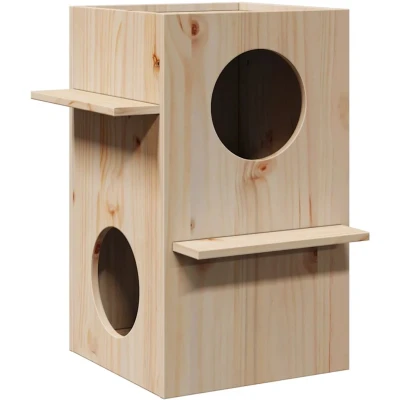 Afbeelding van Kattenhuis 43x43x60 cm massief grenenhout