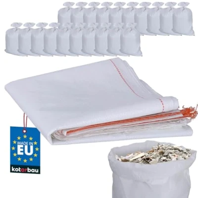 Afbeelding van KOTARBAU® Set van 20 PP stoffen zakken x cm kg heavy duty zak wit (set 55x80cm)