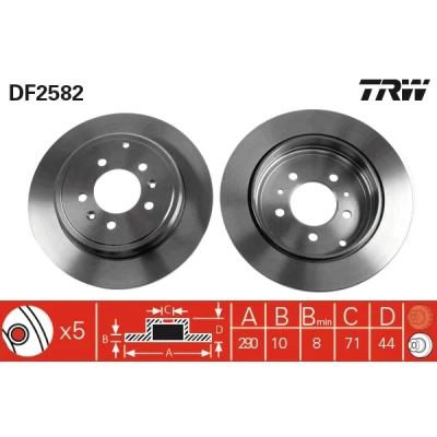 Afbeelding van Trw Remschijf DF2582