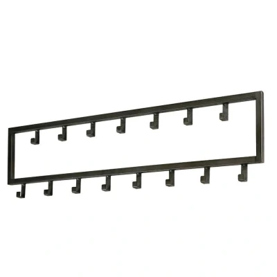 Afbeelding van Fraaai Kapstok industrieel 15 haken 80 cm grijs Metaal