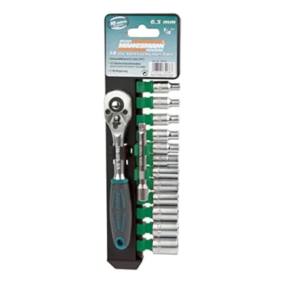 Afbeelding van Brüder Mannesmann Dopsleutelset 14 dlg 1/4&quot; (Hobby) 29114