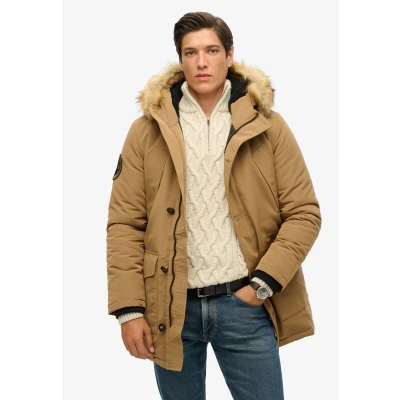 Afbeelding van Superdry Mannen Everest Parka met Capuchon van Imitatiebont Bruin Grootte: M