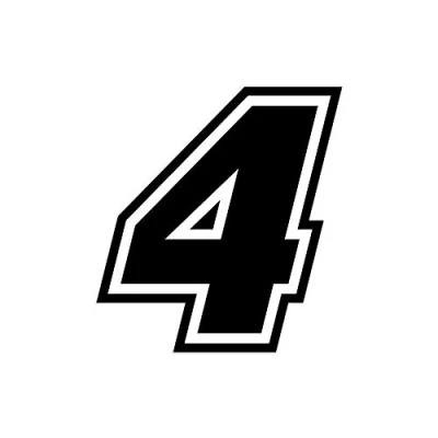 Afbeelding van 4R Quattroerre.it 13374 Racing Nummer 4 Moto GP, Zwart, 10 x 9,5 cm