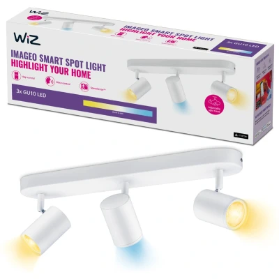 Afbeelding van WiZ Opbouwspot Imageo Wit 3 spots Slimme LED Verlichting Warm tot Koelwit Licht GU10 3x 5W Wi Fi