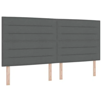 Afbeelding van vidaXL Boxspring Bed met Matras Taupe 80x200 cm Stof Set van 7 Donkergrijs