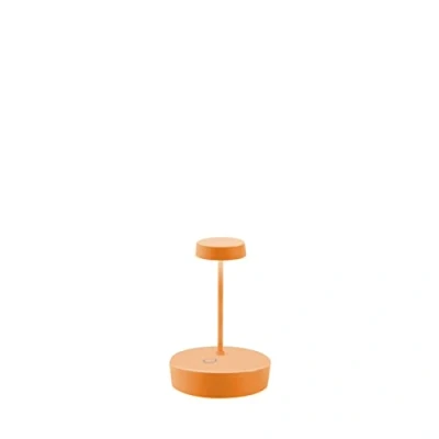 Afbeelding van Zafferano, Swap Mini Lamp, Oplaadbare Draadloze Tafellamp met Aanraakbediening, Geschikt voor Binnen en Buiten, Dimmer, 2700 K, Hoogte 14.8 cm, Oranje Kleur