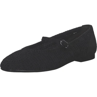 Afbeelding van Tamaris Ballerina&#039;s met enkelbandjes, Dames, Maat: 37, Black Schoenen