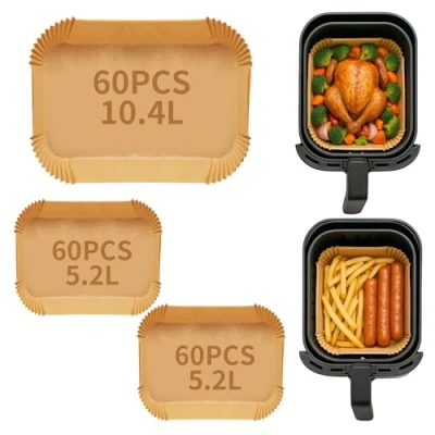 Afbeelding van 180 stuks bakpapier voor luchtfriteuse Flex Drawer Dual Zone 5,2 l, 10,4 l &amp; 10 Ninja AF500EU AF500EUCP, goede hittebestendigheid (180 stuks)
