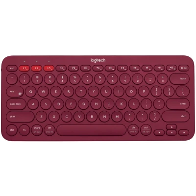 Afbeelding van Logitech K380 Draadloos Bluetooth Toetsenbord Qwerty Rood