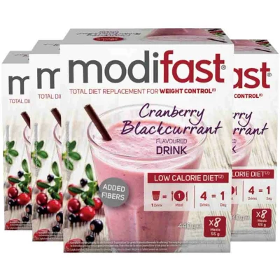 Afbeelding van 4x Modifast Intensive Milkshake Cranberry 8 x 55 gr