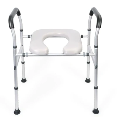 Afbeelding van Kripyery verhoogde toiletbril met leuning, in breedte en hoogte verstelbaar, arm, verbrede zitting, tot 136 kg, toiletverhoger voor senioren, handicap,