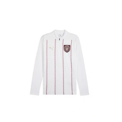 Afbeelding van Puma Manchester CITY Prematch 1/4 ZIP Fanartikel, Heren, Maat: XS, White dark jasper