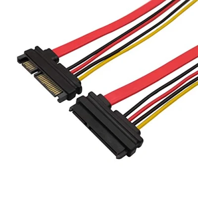 Afbeelding van QiCheng &amp; LYS 22 pins (7 + 15) Sata mannelijk naar vrouwelijk data en stroomcombo verlengkabel Slimline (30CM)