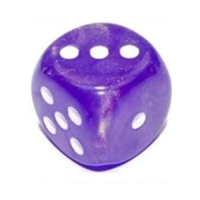 Afbeelding van Chessex Borealis D6 16mm Paars/wit Lichtgevende Dobbelsteen Set (12 stuks)
