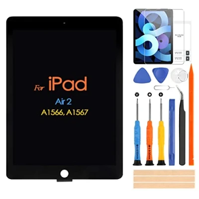 Afbeelding van ARSSLY LCD scherm voor iPad Air 2 display Air2 A1567 A1566 Digitizer Touchscreen Vervanging Assembly met gereedschap (zwart)