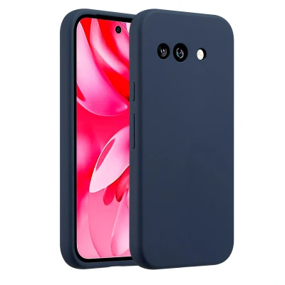 Afbeelding van Google Pixel 9a Hoesje Siliconen en TPU (zacht) Accezz Softcase/Backcover Donkerblauw Telefoonhoesje