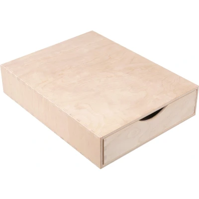 Afbeelding van Creative Deco Mini Houten Kist van 1 lade Opbergkast Box Onbeschilderd Multiplex 33 x 25 7,8 cm