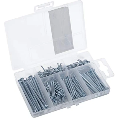 Afbeelding van Connex Nagelassortiment 200 delig diverse maten verzonken voorgesorteerd in praktische kunststof doos geschikt voor huis, hobby &amp; werkplaats/assortimentsdoos/assortimentsdoos / DP8500101