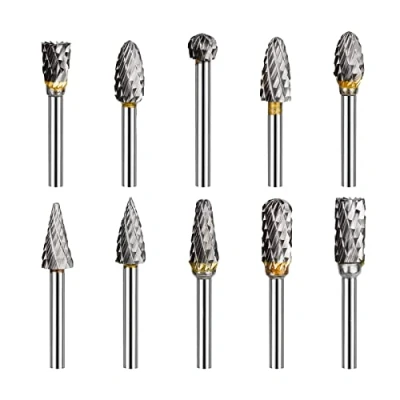 Afbeelding van 10 Stks Metalen Frees voor Freesmachine 3mm Dubbele Tungsten Snijden Roterende Frezen Rechte Slijper Gereedschap Behandeling Slijpen Graveren Polijsten