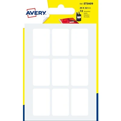 Afbeelding van Avery etiketten, zelfklevend, formaat 20 x 32 mm, 72 stuks