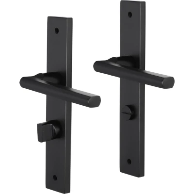 Afbeelding van Deurkruk met wc sluitingsschild Impresso Redhill 63 mm (Aluminium, Zwart)