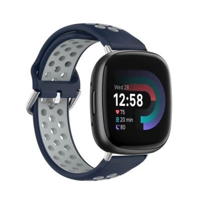 Afbeelding van Fitbit Versa 3 &amp; 4 / Sense 1 2 Sport editie Large Donkerblauw + grijs