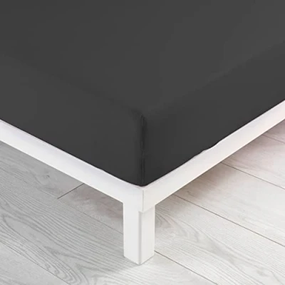 Afbeelding van douceur d&#039;intérieur, Hoeslaken (90 x 190 cm) Jersy antraciet, 100% katoen