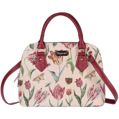 Afbeelding van Signare Handtas Gobelin Tulp wit Jacob Marrel kunstenaar artbag