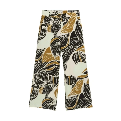 Afbeelding van TOM Tailor Culotte Broek, Dames, Maat: 34x28, Neutral cut leaves design
