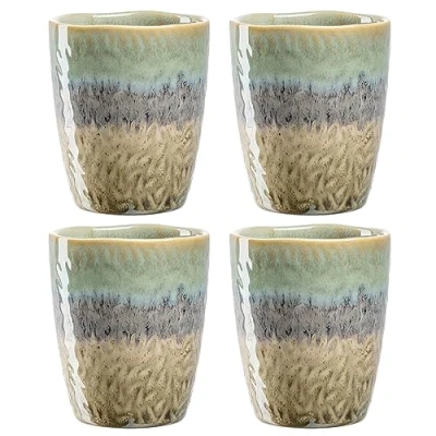 Afbeelding van Mok Leonardo Matera Groen/Beige 300ml (Set van 4)