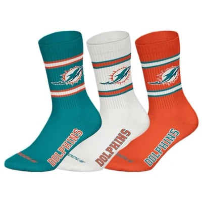 Afbeelding van NFL MIAMI DOLPHINS Crew Socks 3 pack Turquoise/Wit/Oranje Maat 39/42