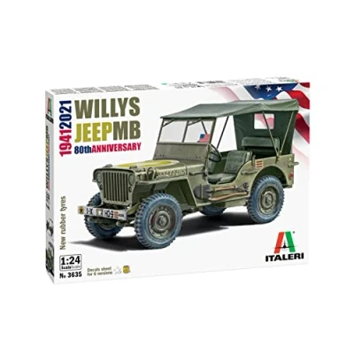 Afbeelding van 1:24 Italeri 3635 Willys Jeep MB 80th Anniversary 1941 2021 Plastic Modelbouwpakket