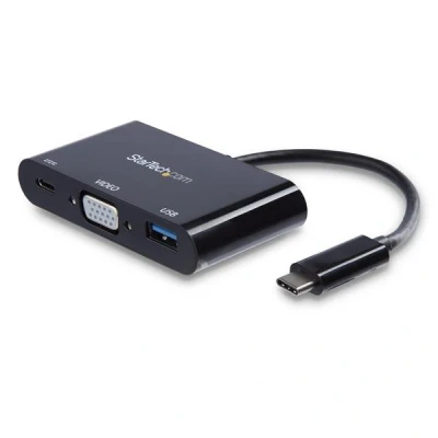 Afbeelding van StarTech.com USB C naar VGA multifunctionele adapter met Power Delivery en A poort