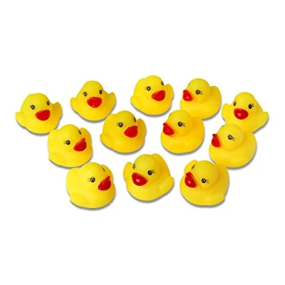 Afbeelding van Schramm® 12 stuks badeeend piepende eend geel ca. 3,5 cm badeendjes rubber eenden