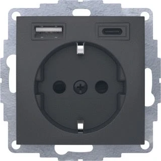 Afbeelding van berker wcd ra usb a c steek s 1 b 3 7 antraciet mat 48041606