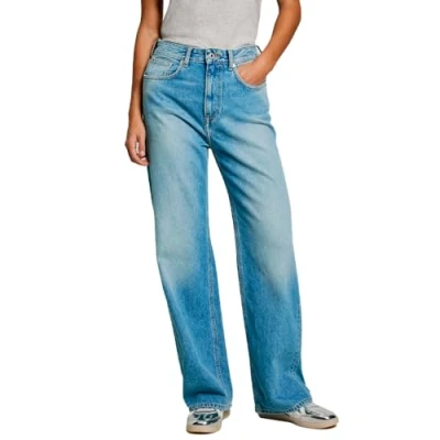 Afbeelding van Pepe jeans Dames rechte UHW jeans, Blauw (Denim Ms7), 30W/32L, 30W / 32L