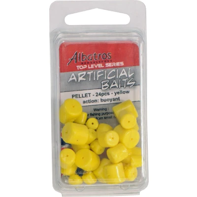 Afbeelding van Albatros Artificial Baits Pellet (24 pcs) Kleur : Yellow (8x6/8x8/8x10)