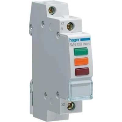 Afbeelding van Hager ledsignaalmodule rood groen oranje 230 vac svn129
