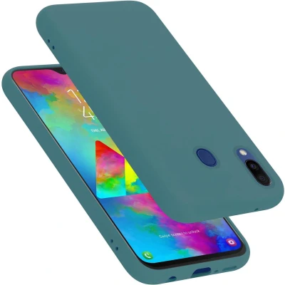Afbeelding van Cadorabo Hoesje geschikt voor Samsung Galaxy M20 in LIQUID GROEN Beschermhoes gemaakt van flexibel TPU silicone Case Cover
