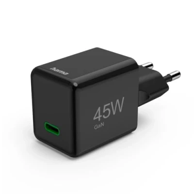 Afbeelding van Hama Fast Charger USB C PD/QC/GaN Super Mini 45 W Oplader Zwart