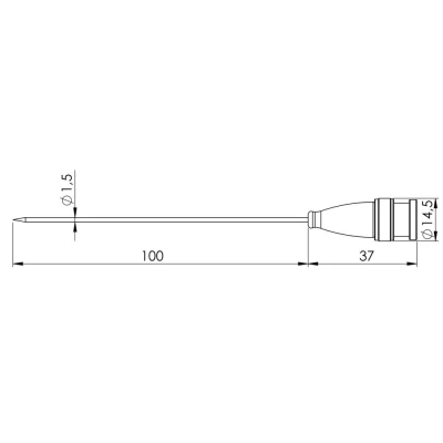 Afbeelding van Greisinger GF 2T E1.5 Insteeksensor 70 tot 250 C Sensortype Pt1000