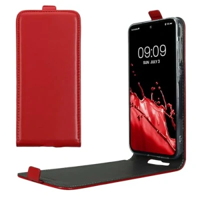 Afbeelding van kwmobile hoesje geschikt voor Samsung Galaxy A55 5G Flip cover met magnetische sluiting in donkerrood