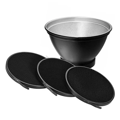 Afbeelding van Andoer 210 mm Elinchroommount reflector diffuser schaduwlampenkap met 10 30 50 cm honingraat voor elinchroom mount studio strobe flitslicht speedlite portret en commerciële fotografie accessoires