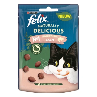 Afbeelding van Felix Naturally Delicious Kattensnack Zalm Spinazie 50 g